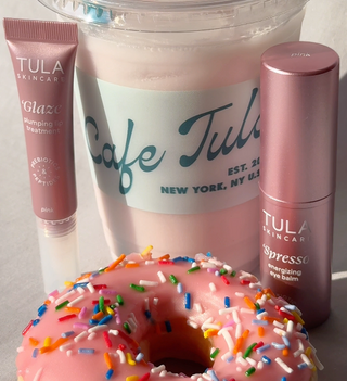 TULA 'Spresso Energizing Eye Balm in Pink and 'Glaze Plumping Lip Treatment in Rose