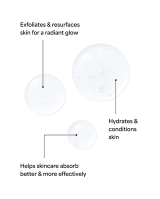 TULA's Secret Solution product swatch exfoliates & resurfaces skin for a radiant glow