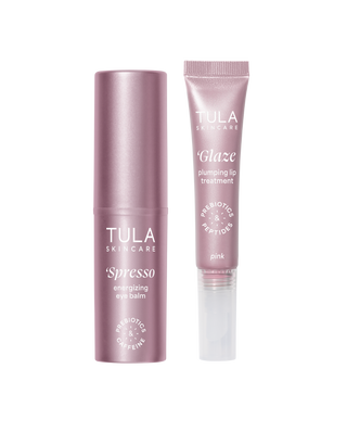 Two Tula skincare products on a white background