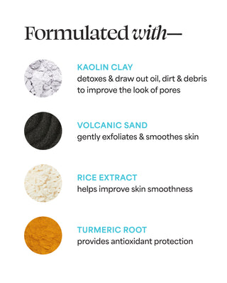 TULA Detox in a Jar Exfoliates and helps even the appearance of skin texture. Ingredient messaging.