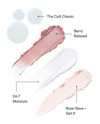 TULA x Amber Massey Skincare Bundle. A 4-piece cleansing and hydrating routine powered by probiotic extracts. Product swatches displayed.