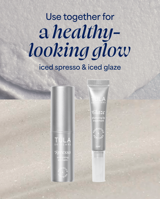 Tula skincare products with text on a textured background