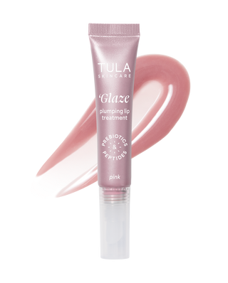 Tula Skincare Glaze plumping lip treatment on a white background