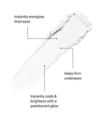 Cosmetic product with text highlighting its benefits on a white background